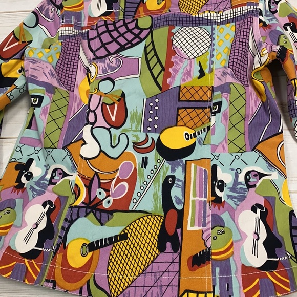 Vintage funky abstract 3/4 sleeve jacket Medium - Picture 9 of 9